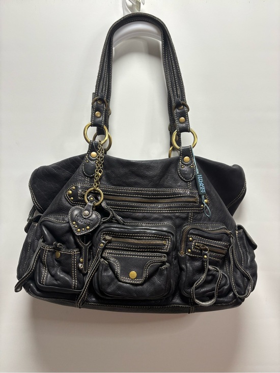 Hilary Radley Handbags - Hilary Radley Black Leather Multi-Zip Shoulder Tote with Charm NWT